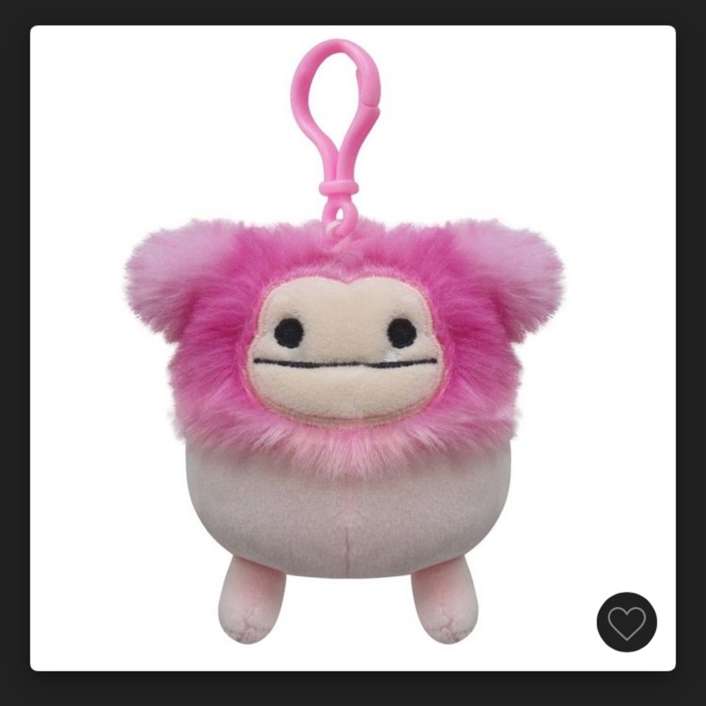 🆕 Squishmallows 3.5 Inch Clip On Keychain Caparinne the Light Pink Bigfoot